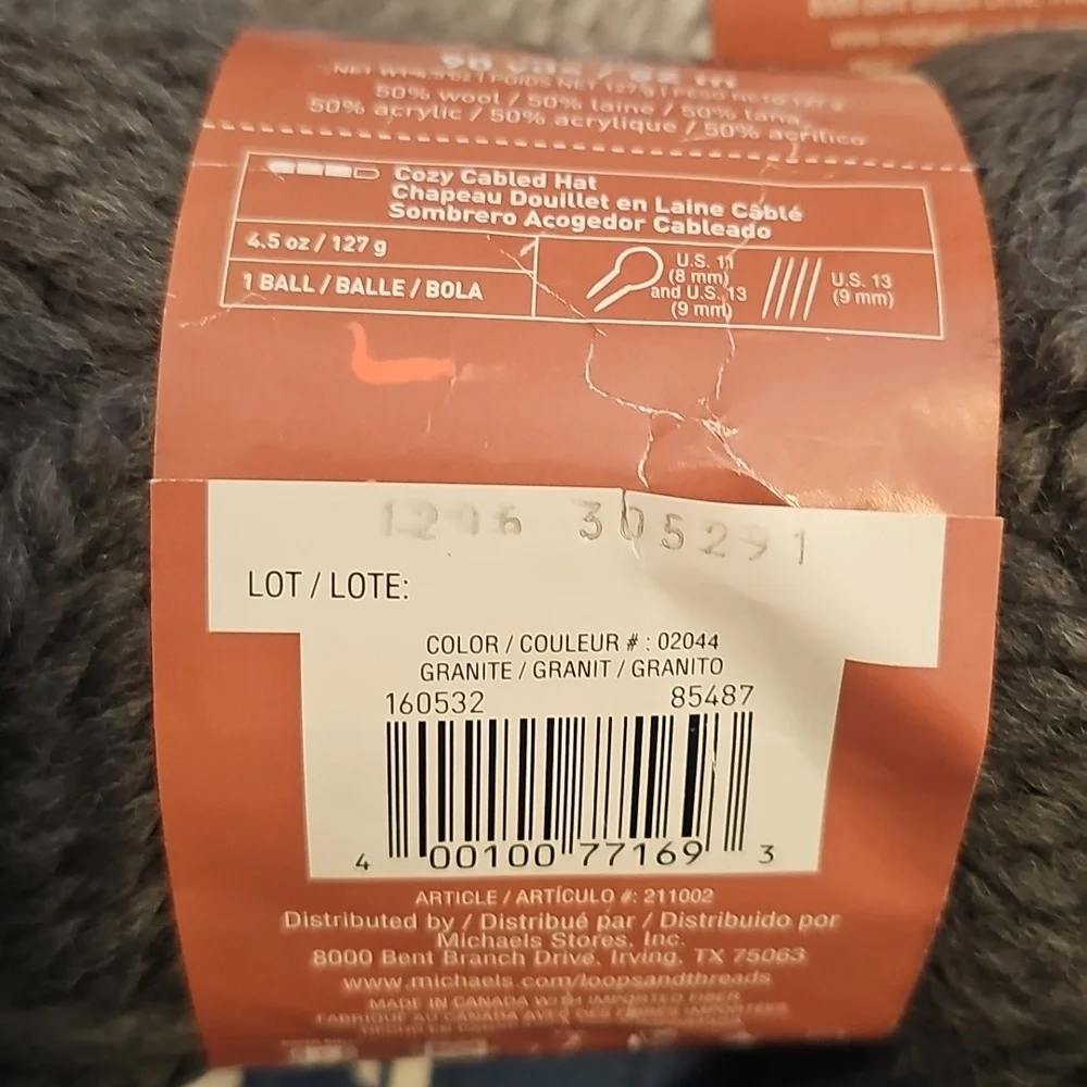Loop & Threads Yarn Bundle - Black, Gray, Cream